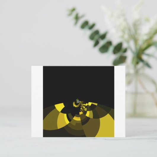 Jet Zwart en Goud Vector Art Print Grafisch Ontwer Briefkaart (Staand voorkant)