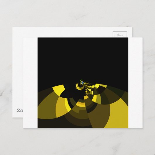 Jet Zwart en Goud Vector Art Print Grafisch Ontwer Briefkaart (Voorkant / Achterkant)