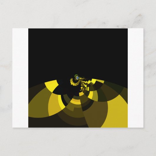 Jet Zwart en Goud Vector Art Print Grafisch Ontwer Briefkaart (Voorkant)