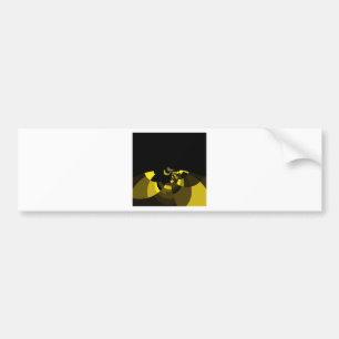 Jet Zwart en Goud Vector Art Print Grafisch Ontwer Bumpersticker