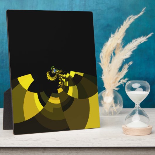 Jet Zwart en Goud Vector Art Print Grafisch Ontwer Fotoplaat (Zijkant)
