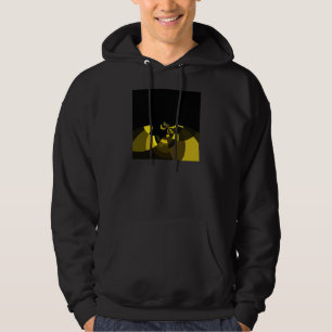 Jet Zwart en Goud Vector Art Print Grafisch Ontwer Hoodie