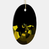 Jet Zwart en Goud Vector Art Print Grafisch Ontwer Keramisch Ornament (Rechts)