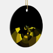 Jet Zwart en Goud Vector Art Print Grafisch Ontwer Keramisch Ornament (Rechts)