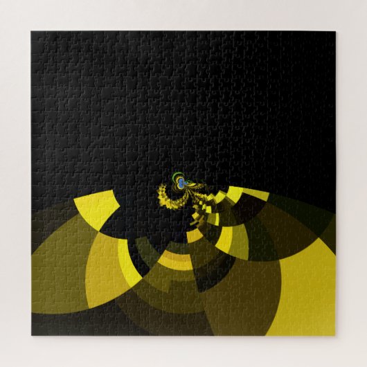 Jet Zwart en Goud Vector Art Print Grafisch Ontwer Legpuzzel (Verticaal)