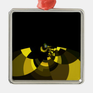 Jet Zwart en Goud Vector Art Print Grafisch Ontwer Metalen Ornament