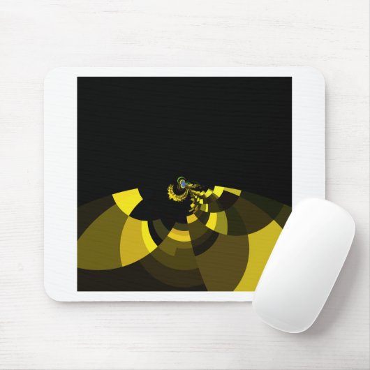 Jet Zwart en Goud Vector Art Print Grafisch Ontwer Muismat (Met muis)