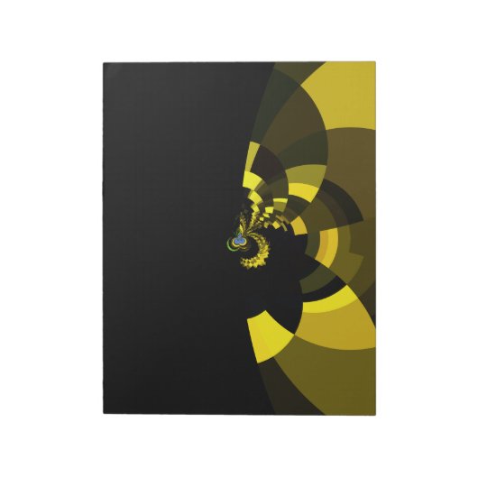 Jet Zwart en Goud Vector Art Print Grafisch Ontwer Notitieblok (Linkerzijde)