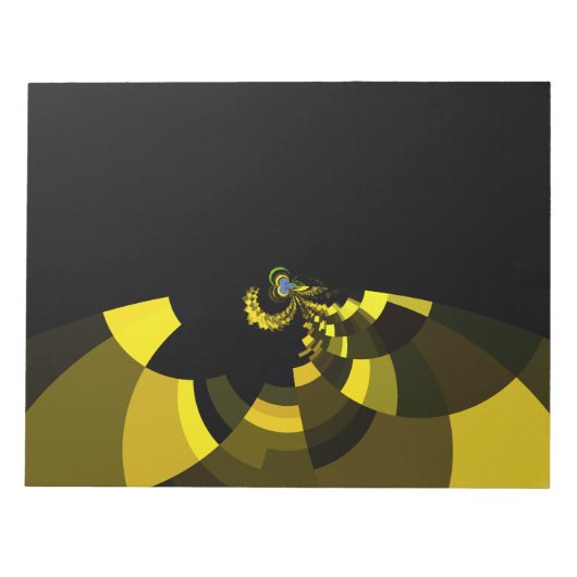 Jet Zwart en Goud Vector Art Print Grafisch Ontwer Notitieblok (Voorkant)