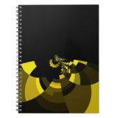 Jet Zwart en Goud Vector Art Print Grafisch Ontwer Notitieboek (Voorkant)