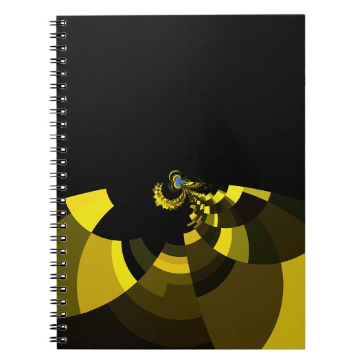 Jet Zwart en Goud Vector Art Print Grafisch Ontwer Notitieboek (Voorkant)