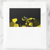 Jet Zwart en Goud Vector Art Print Grafisch Ontwer Rechthoekige Sticker (Tas)