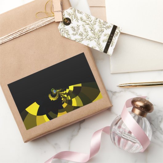 Jet Zwart en Goud Vector Art Print Grafisch Ontwer Rechthoekige Sticker (Geschenken)