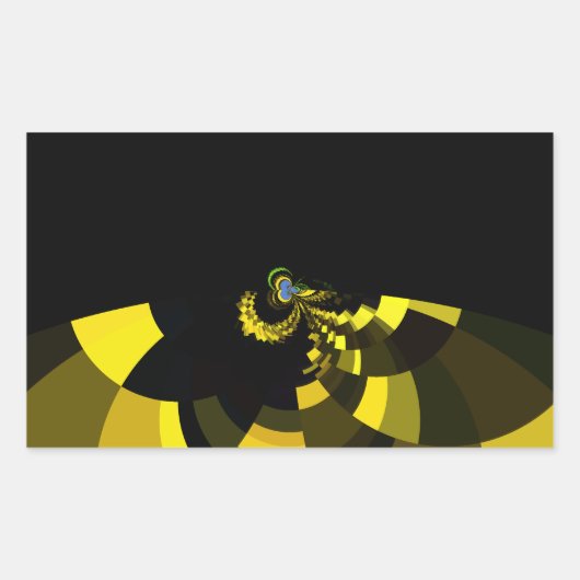 Jet Zwart en Goud Vector Art Print Grafisch Ontwer Rechthoekige Sticker (Voorkant)