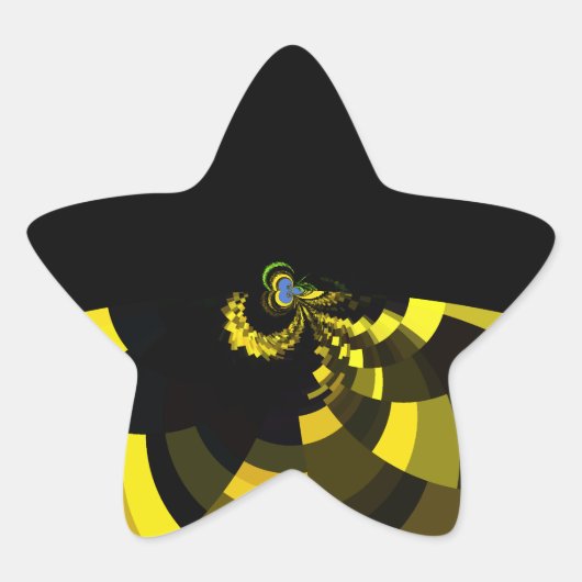 Jet Zwart en Goud Vector Art Print Grafisch Ontwer Ster Sticker (Voorkant)