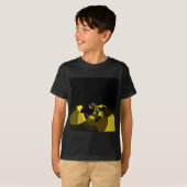 Jet Zwart en Goud Vector Art Print Grafisch Ontwer T-shirt (Voorkant volledig)