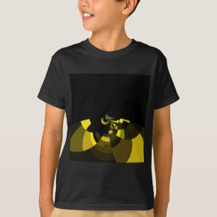 Jet Zwart en Goud Vector Art Print Grafisch Ontwer T-shirt