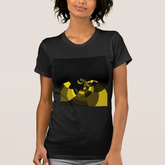 Jet Zwart en Goud Vector Art Print Grafisch Ontwer T-shirt (Voorkant)