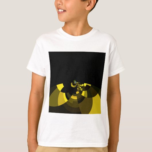 Jet Zwart en Goud Vector Art Print Grafisch Ontwer T-shirt (Voorkant)