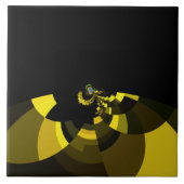 Jet Zwart en Goud Vector Art Print Grafisch Ontwer Tegeltje (Voorkant)