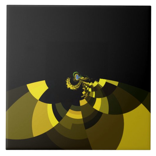 Jet Zwart en Goud Vector Art Print Grafisch Ontwer Tegeltje (Voorkant)