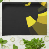 Jet Zwart en Goud Vector Art Print Grafisch Ontwer Theedoek (Gevouwen)