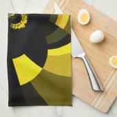 Jet Zwart en Goud Vector Art Print Grafisch Ontwer Theedoek (Quarter Fold)