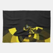 Jet Zwart en Goud Vector Art Print Grafisch Ontwer Theedoek (Horizontaal)