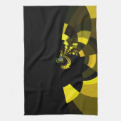 Jet Zwart en Goud Vector Art Print Grafisch Ontwer Theedoek (Verticaal)