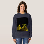 Jet Zwart en Goud Vector Art Print Grafisch Ontwer Trui (Voorkant volledig)