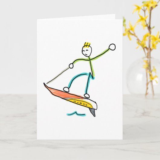 Jetboard Stickman Kaart (Gele Bloem)