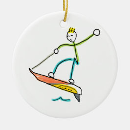 Jetboard Stickman Keramisch Ornament