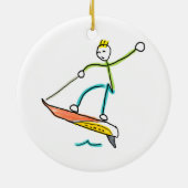 Jetboard Stickman Keramisch Ornament (Achterkant)