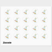 Jetboard Stickman Ronde Sticker (Vel)