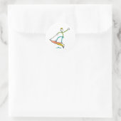 Jetboard Stickman Ronde Sticker (Tas)