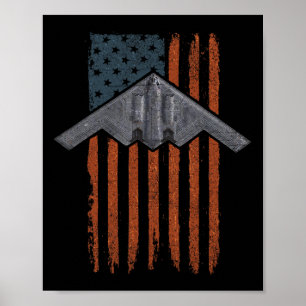 Jetjager en B-2 Spirit bommenwerper patriottische  Poster