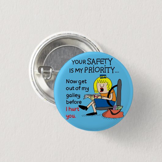 Jetlagged Comic | Uw Button voor de veiligheidsron (Voorkant /achterkant)