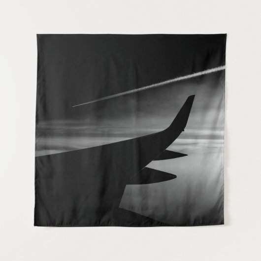 Jets in zwart en wit wandkleed (Voorkant (horizontaal))