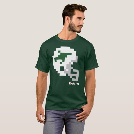 Jets Throwback Tecmo Bowl Helmet T-shirt (Voorkant volledig)