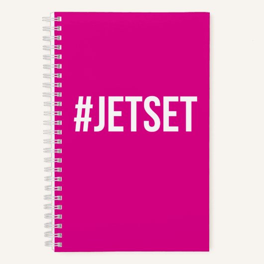 "#JETSET" Roze Reisjournaal Notitieboek (Voorkant)