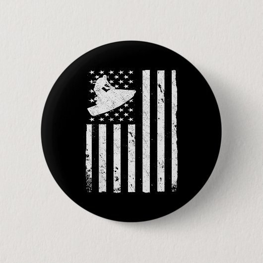Jetski Amerikaanse vlag jetski  Ronde Button 5,7 Cm (Voorkant)