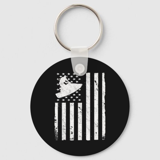 Jetski Amerikaanse vlag jetski Sleutelhanger (Voorkant)