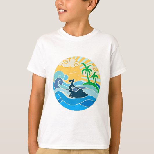 Jetski en de zee t-shirt (Voorkant)