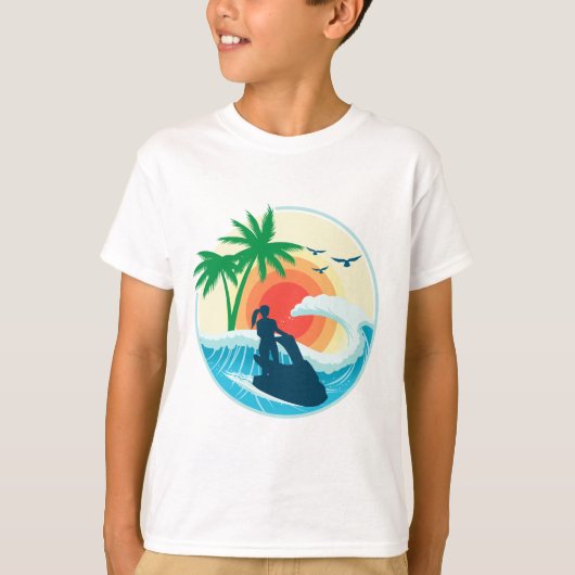 Jetski en golven t-shirt (Voorkant)