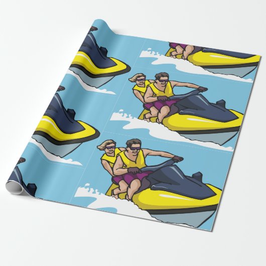 Jetski Fun Cadeaupapier (Uitgerold)