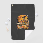 Jetski Halloween skelet heks pompoen ontwerp_1 Golfhanddoek (Insitu)