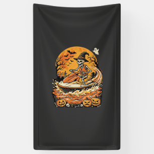 Jetski Halloween skelet heks pompoen ontwerp_1 Spandoek