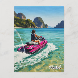 Jetski in Phuket Patong Beach Thailand Reizen Briefkaart
