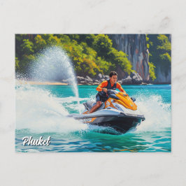 Jetski in Phuket Patong Beach Thailand Reizen Briefkaart