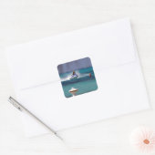 Jetski-paradijs Vierkante Sticker (Envelop)